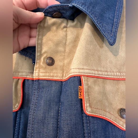 Men’s Vintage ‘79 Orange Tab, Two Tone Suede, Levi’s Ski Jacket, Size Large - Picture 2 of 10